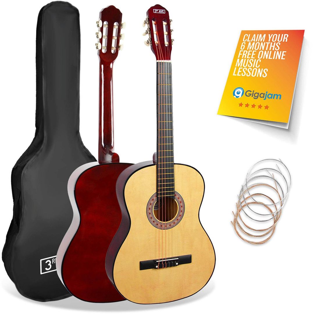 3rd Avenue Full Size Classical Guitar Pack - Natural - Image 1