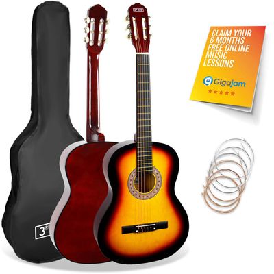 3rd Avenue Full Size Classical Guitar Pack - Sunburst