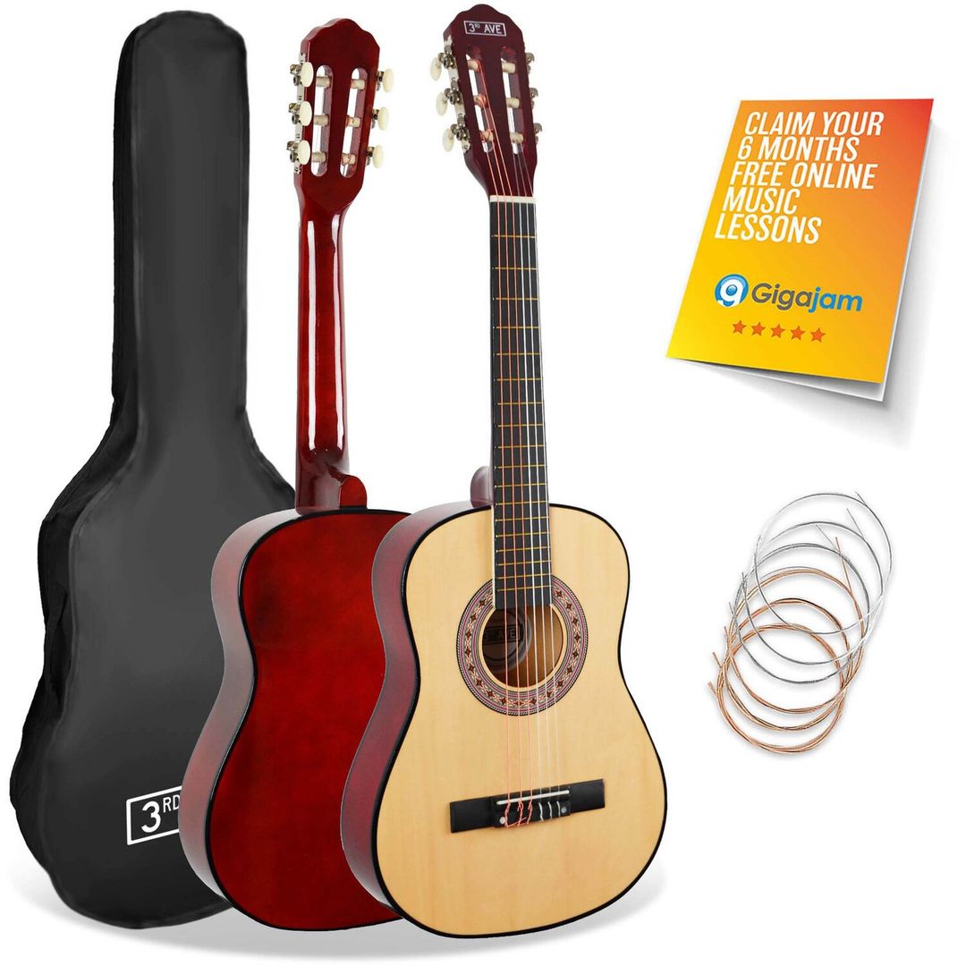 3rd Avenue 12 Size Classical Guitar Pack - Natural - Image 1
