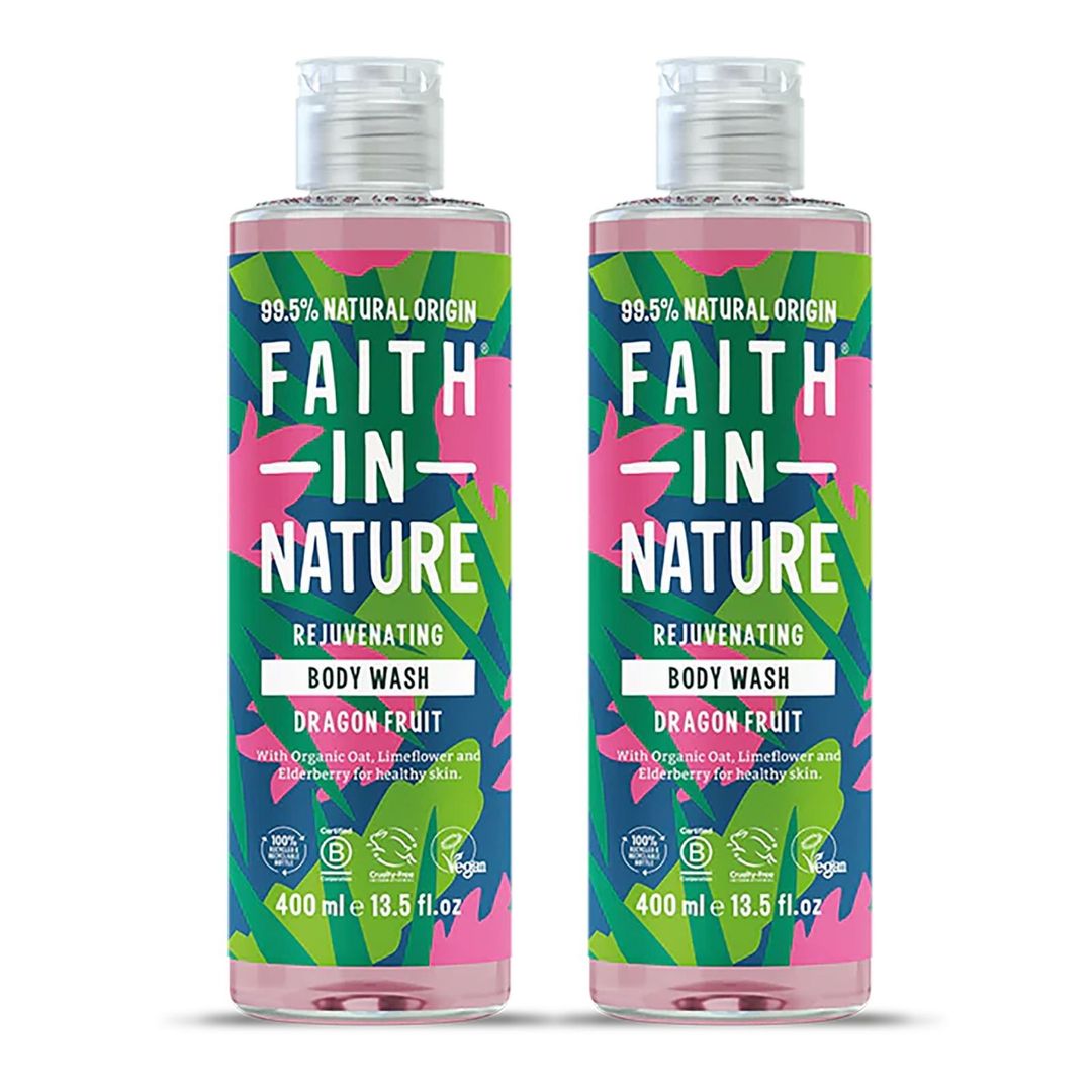 Faith in Nature Dragon Fruit Body Wash - 2 x 400ml in Pale Pink - Image 1
