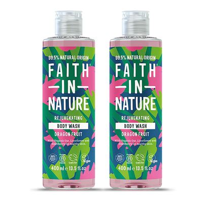 Faith in Nature Dragon Fruit Body Wash - 2 x 400ml in Pale Pink