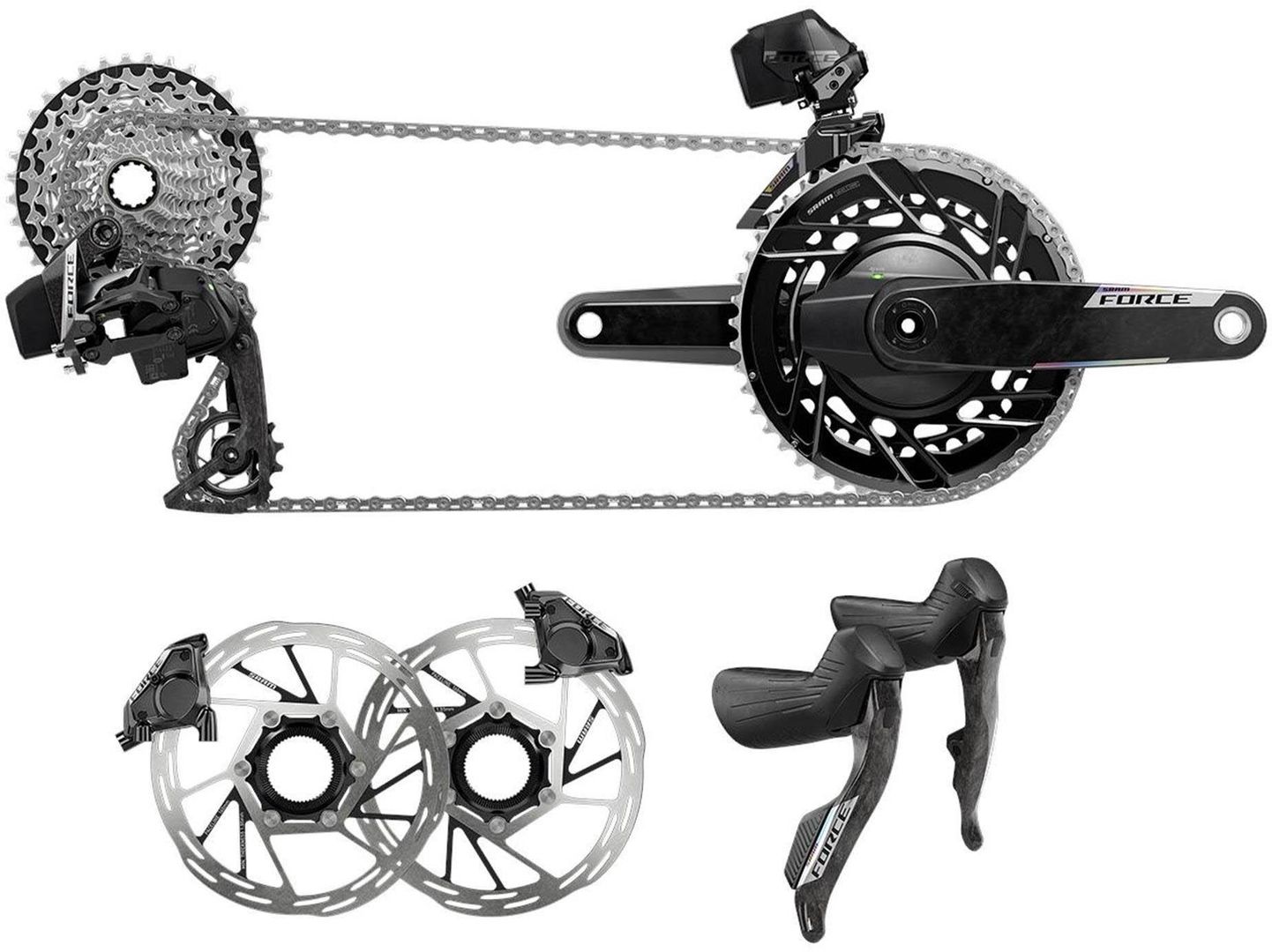 SRAM Force AXS 2X E1 Electronic HRD Groupset - Image 1