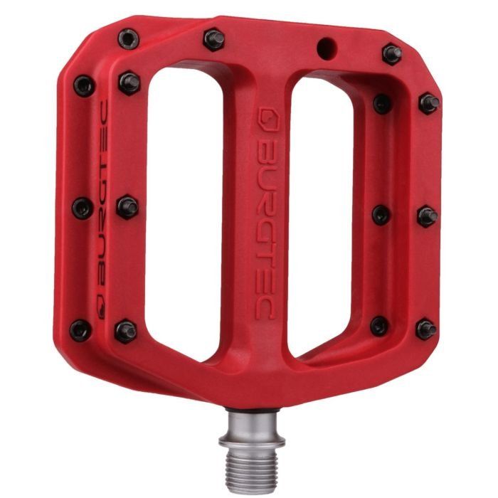 Burgtec Mk4 Composite Flat Pedals - Race Red - Image 1