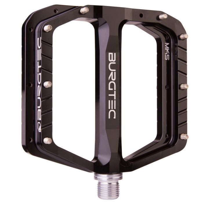 Burgtec Penthouse MK5 Flat Pedals - Steel Axles - Burgtec Black - Image 1