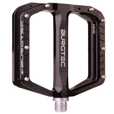 Burgtec Penthouse MK5 Flat Pedals - Steel Axles - Burgtec Black