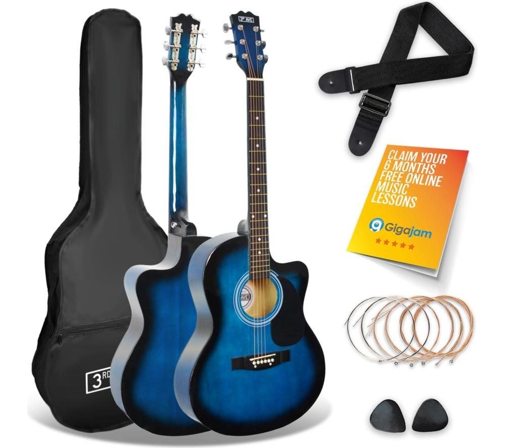 3rd Avenue Cutaway Full Size Acoustic Guitar Pack - Blueburst - Image 1