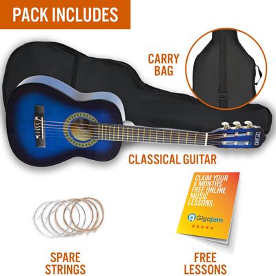 3rd Avenue 14 Size Classical Guitar Pack - Blue