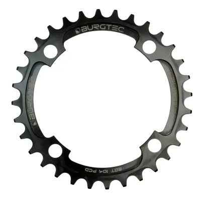 Burgtec Thick Thin Chainring - 104mm PCD - Burgtec Black - Thumbnail 2
