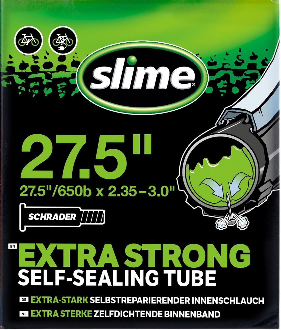 Slime Smart Self-Sealing Inner Tube - Schrader27.5 2.35-3.0 - 27.5 x 2.35-3.0 - Image 1