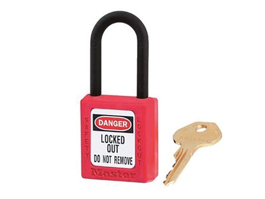 MASTER LOCK Red dielectric Zenex thermoplastic safety padlock 38mm wide with 38mm tall nylon shackle - Thumbnail 2