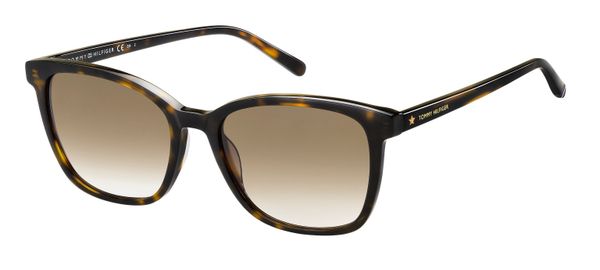 Tommy Hilfiger Kobieta Tommy Hilfiger TH 1723/S 086/HA Okulary przeciwsłoneczne Acetat Hawana Brązowy Kwadratowy Zacieniony