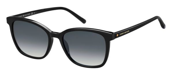 Tommy Hilfiger Kobieta Tommy Hilfiger TH 1723/S 807/9O Okulary przeciwsłoneczne Acetat Czarny Szary Kwadratowy Zacieniony