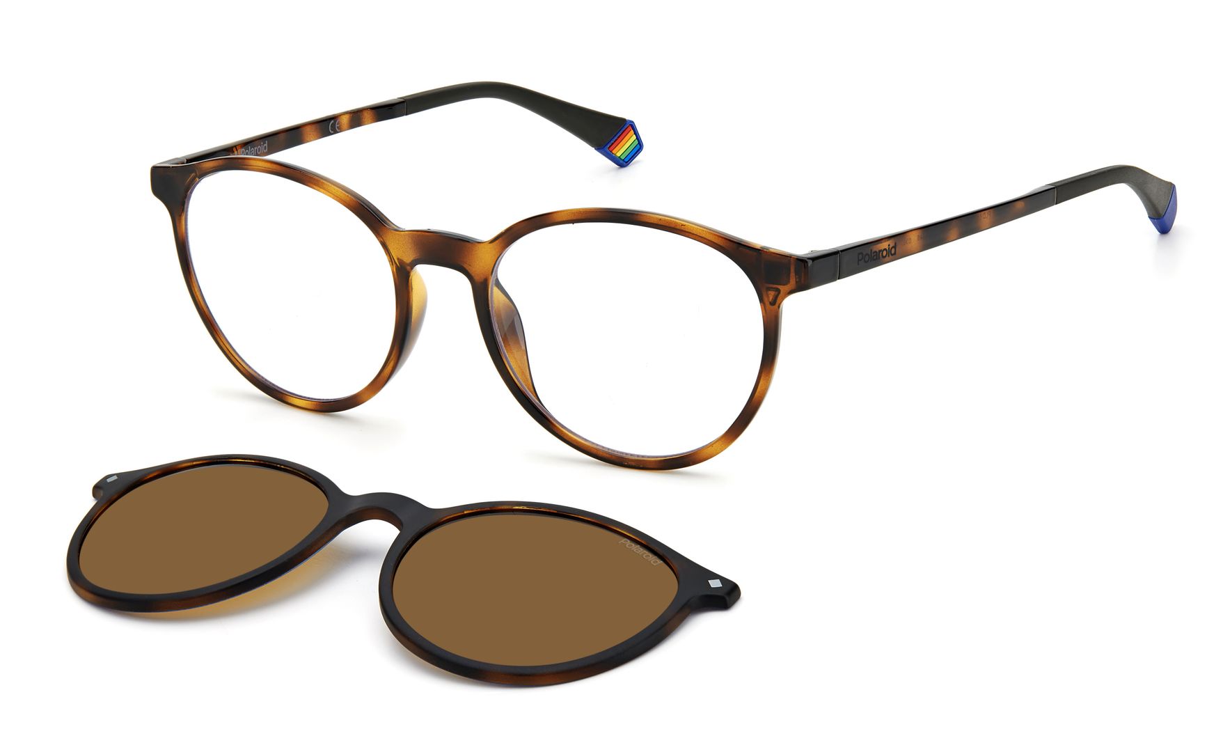 Polaroid Unisex Polaroid PLD 6137/CS 086/SP Okulary przeciwsłoneczne Plastikowy Hawana Miedź Okrągły Spolaryzowane - Image 1