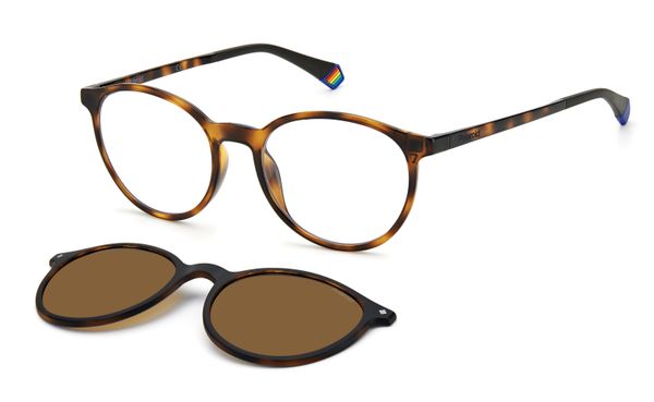 Polaroid Unisex Polaroid PLD 6137/CS 086/SP Okulary przeciwsłoneczne Plastikowy Hawana Miedź Okrągły Spolaryzowane