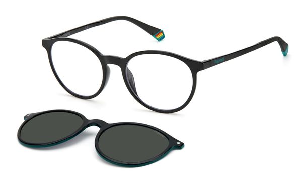 Polaroid Unisex Polaroid PLD 6137/CS 807/M9 Okulary przeciwsłoneczne Plastikowy Czarny Szary Okrągły Spolaryzowane