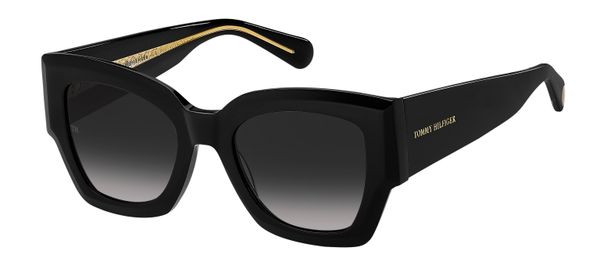 Tommy Hilfiger Kobieta Tommy Hilfiger TH 1862/S 807/9O Okulary przeciwsłoneczne Acetat Czarny Szary Kwadratowy Zacieniony