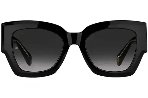 Tommy Hilfiger Kobieta Tommy Hilfiger TH 1862/S 807/9O Okulary przeciwsłoneczne Acetat Czarny Szary Kwadratowy Zacieniony - Thumbnail 2