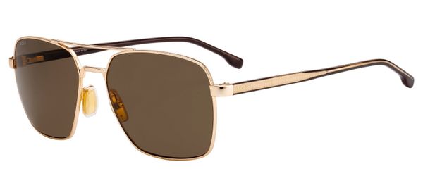 Hugo Boss Mężczyzna Hugo Boss BOSS 1045/S/IT 000/70 Okulary przeciwsłoneczne Metal Złoty Brązowy Kwadratowy Normalna