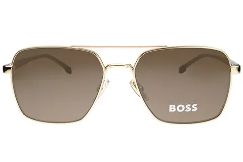 Hugo Boss Mężczyzna Hugo Boss BOSS 1045/S/IT 000/70 Okulary przeciwsłoneczne Metal Złoty Brązowy Kwadratowy Normalna - Thumbnail 2