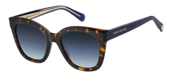 Tommy Hilfiger Kobieta Tommy Hilfiger TH 1884/S 086/GB Okulary przeciwsłoneczne Acetat Hawana Niebieski Cat Eye Zacieniony