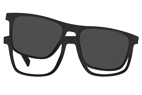 Tommy Hilfiger Mężczyzna Tommy Hilfiger TH 1903/CS 807/M9 Okulary przeciwsłoneczne Plastikowy Czarny Szary Kwadratowy Clip-on - Thumbnail 2