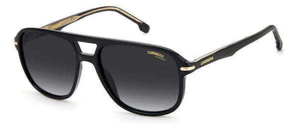 Carrera Mężczyzna Carrera CARRERA 279/S 2M2/9O Okulary przeciwsłoneczne Plastikowy Czarny/Złoty Szary Kwadratowy Normalna Zacieniony