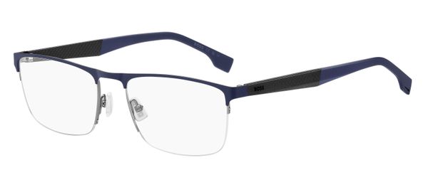 Hugo Boss Mężczyzna Hugo Boss BOSS 1487 KU0 Oprawki optyczne Stal Niebieski nieprzejrzysty Kwadratowy