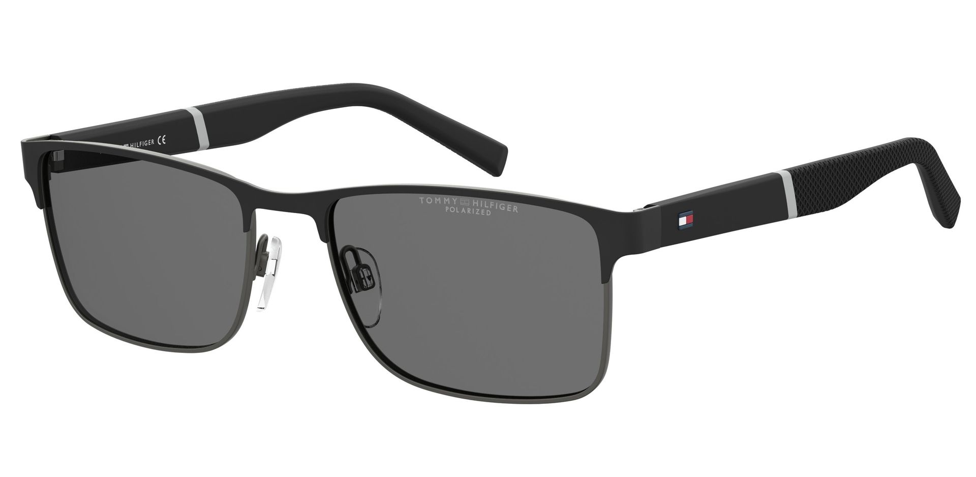 Tommy Hilfiger Mężczyzna Tommy Hilfiger TH 2040/S TI7/M9 Okulary przeciwsłoneczne Stal Czarny-nieprzejrzysty Szary Kwadratowy Spolaryzowane - Image 1