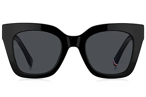 Tommy Hilfiger Kobieta Tommy Hilfiger TH 2051/S 807/IR Okulary przeciwsłoneczne Acetat Czarny Szary Kwadratowy - Thumbnail 2