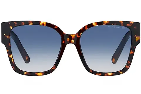 Marc Jacobs Kobieta Marc Jacobs MARC 698/S 086/08 Okulary przeciwsłoneczne Acetat Hawana Niebieski Kwadratowy Normalna Zacieniony - Thumbnail 2