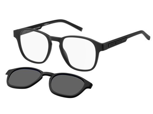 Tommy Hilfiger Mężczyzna Tommy Hilfiger TH 2085/CS 003/M9 Oprawki optyczne Bio Polyamid Czarny-nieprzejrzysty Szary Kwadratowy Spolaryzowane Clip-on