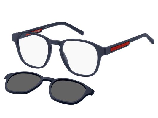 Tommy Hilfiger Mężczyzna Tommy Hilfiger TH 2085/CS FLL/M9 Oprawki optyczne Bio Polyamid Niebieski nieprzejrzysty Szary Kwadratowy Spolaryzowane Clip-on