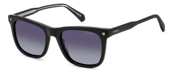 Polaroid Unisex Polaroid PLD 4167/S/X 807/WJ Okulary przeciwsłoneczne Acetat Czarny Szary Kwadratowy Spolaryzowane Zacieniony