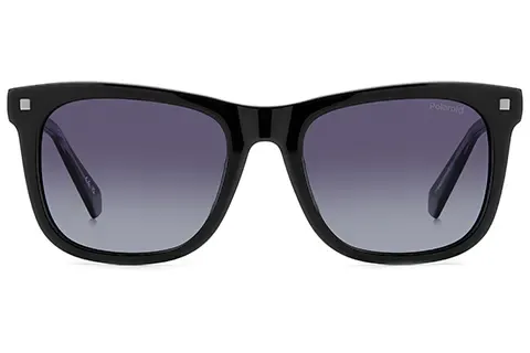 Polaroid Unisex Polaroid PLD 4167/S/X 807/WJ Okulary przeciwsłoneczne Acetat Czarny Szary Kwadratowy Spolaryzowane Zacieniony - Thumbnail 2