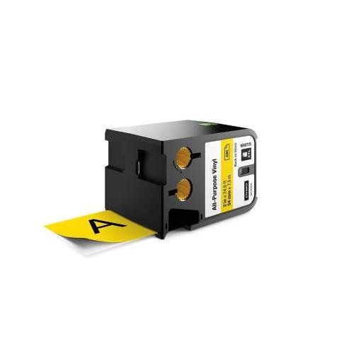Dymo 1868775 DirectLabel-etikettes Vinyl black on yellow 54mm x 7m for - Image 1