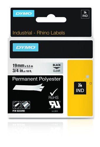 Dymo 622290 Ribbon POLYESTER 19mm x 5.5m for Dymo Rhino 6-19mm/24mm - Image 1