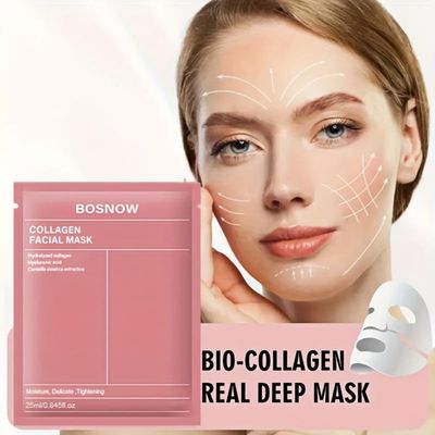Collagen Hydrating Facial Mask 5 Piece All Skin Types - Pink