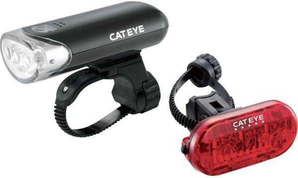 Cateye EL-135 Front & OMNI 5 Rear Battery Light Set