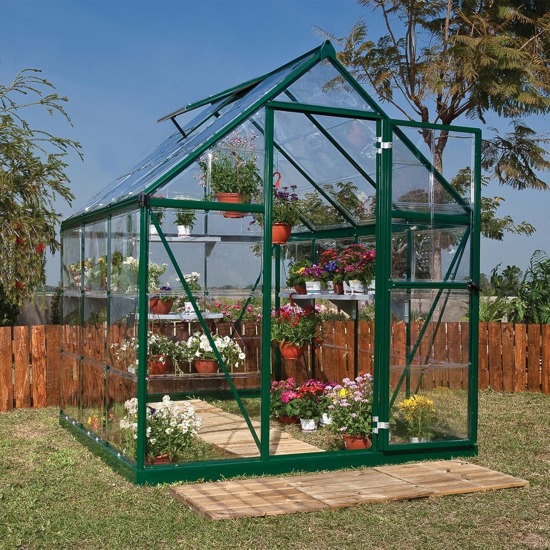 6 x 6 Palram Canopia Harmony Green Polycarbonate Greenhouse (1.85m x 1.86m) - Image 1