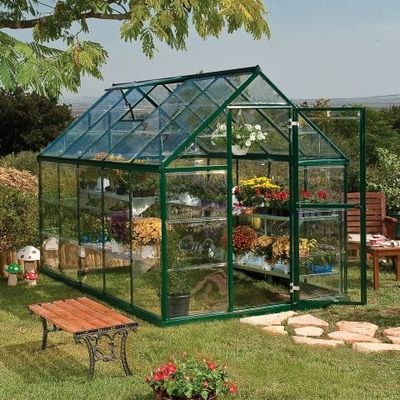 6 x 10 Palram Canopia Harmony Walk In Green Polycarbonate Greenhouse (1.85m x 3.06m)