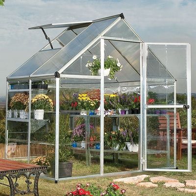 6' x 4' Palram Canopia Hybrid Silver Polycarbonate Greenhouse (1.85m x 1.26m)