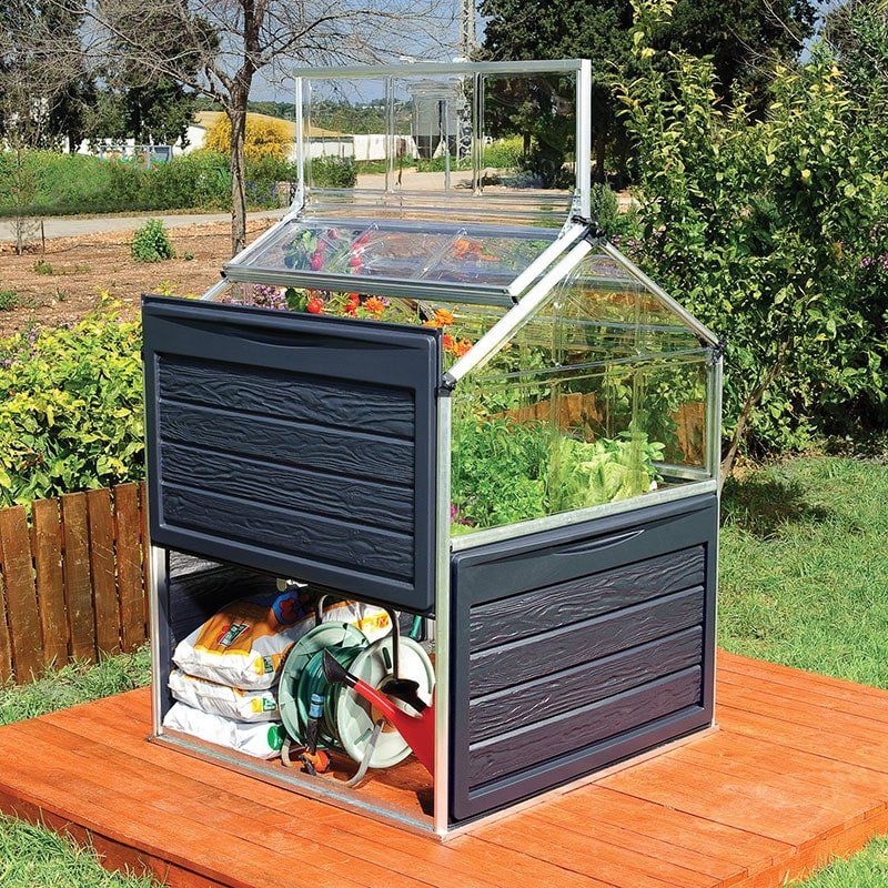 4' x 4' Palram Canopia Plant Inn Raised Bed Small Mini Greenhouse (1.18m x 1.18m) - Image 1