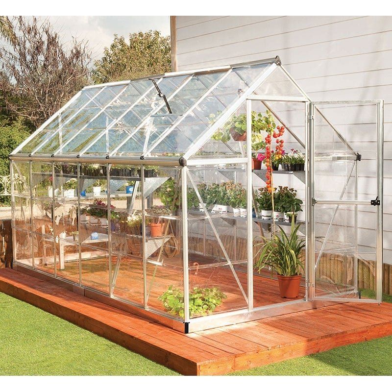 6 x 12 Palram Canopia Harmony Large Silver Polycarbonate Greenhouse (1.85m x 3.70m) - Image 1