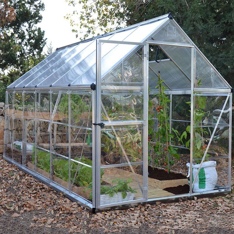 6' x 12' Palram Canopia Hybrid Large Silver Polycarbonate Greenhouse (1.85m x 3.70m) - Image 1