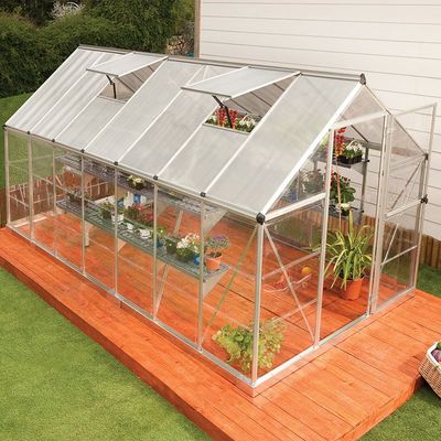 6' x 14' Palram Canopia Hybrid Large Silver Polycarbonate Greenhouse (1.85m x 4.26m)