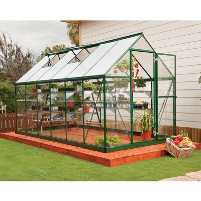 6' x 12' Palram Canopia Hybrid Large Green Polycarbonate Greenhouse (1.85m x 3.70m)