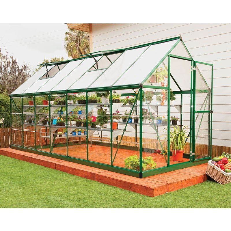 6' x 14' Palram Canopia Hybrid Large Green Polycarbonate Greenhouse (1.85m x 4.26m) - Image 1