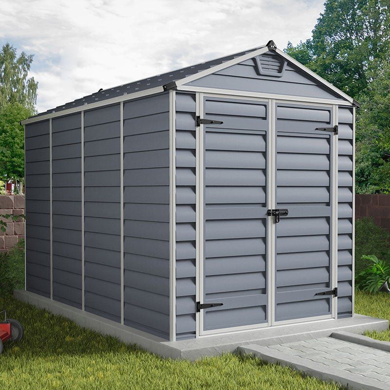 6' x 10' Palram Canopia Grey Skylight Plastic Shed (1.85m x 3.04m) - Image 1