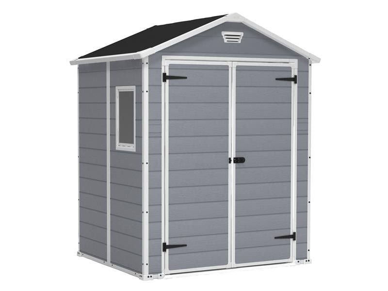 6' x 5' Keter Manor Plastic Garden Shed (1.85m x 1.52m) - Image 1