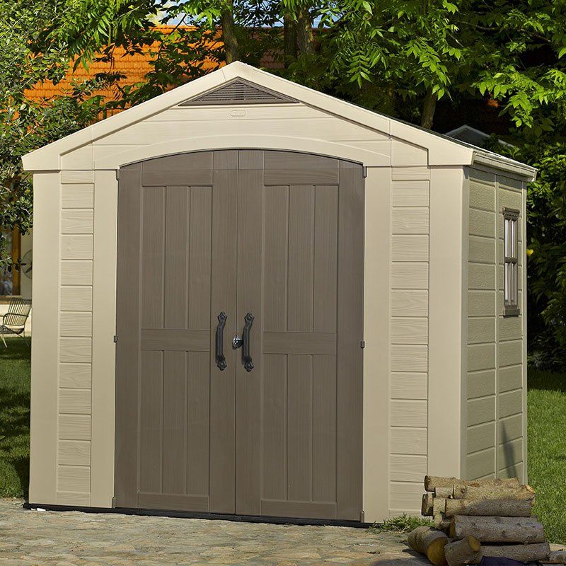 8' x 6' Keter Factor Plastic Garden Shed (2.57m x 1.82m) - Image 1